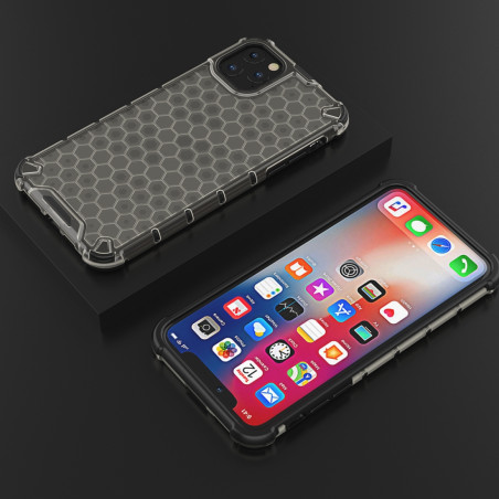 Coque Antichoc Modèle Nid d'Abeille iPhone 11 - Gris Anthracite