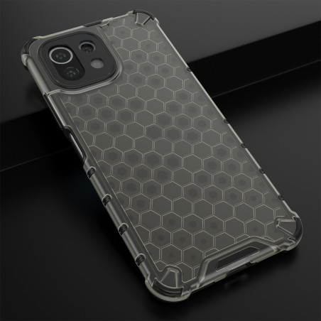 Coque Antichoc Modèle Nid d'Abeille Xiaomi Mi 11 Lite - Gris Anthracite