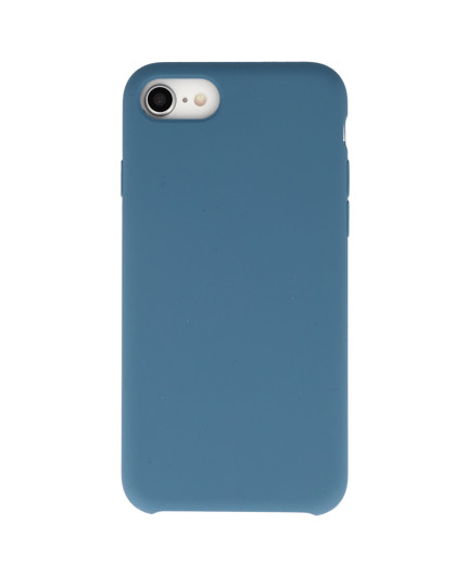 Coque Silicone Gomme intérieur façon velours iPhone 7,8 et SE (2020,2022) - Bleu Denim