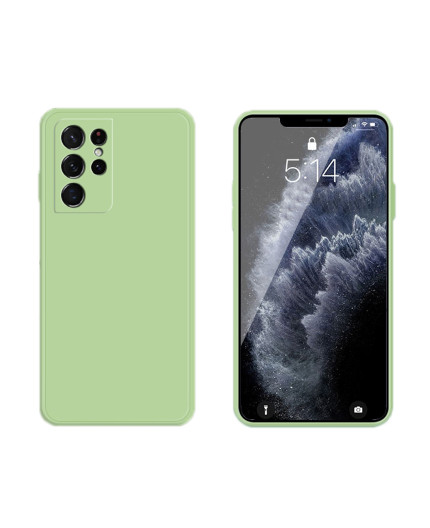 Coque Silicone avec Protection optique Samsung Galaxy S21 Ultra (G998B) - Vert Matcha