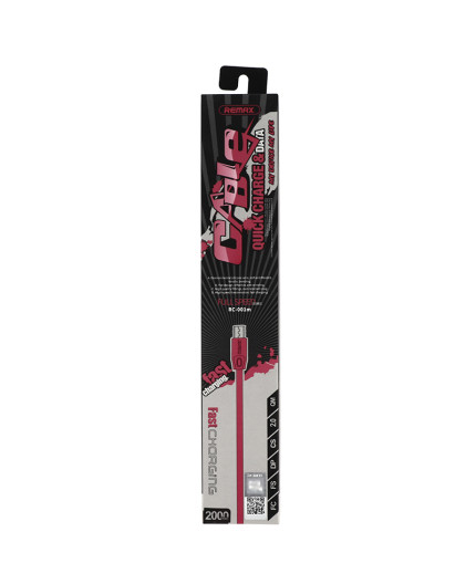 Câble Micro USB REMAX RC-001m Full Speed (Charge Rapide) 2 Métres - Rose