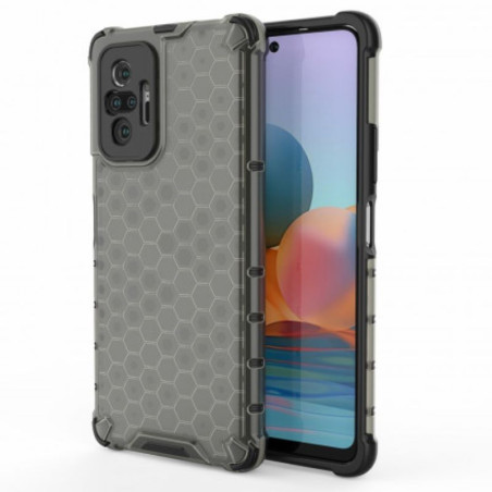 Coque Antichoc Modèle Nid d'Abeille Xiaomi Redmi Note 10 Pro - Gris Anthracite
