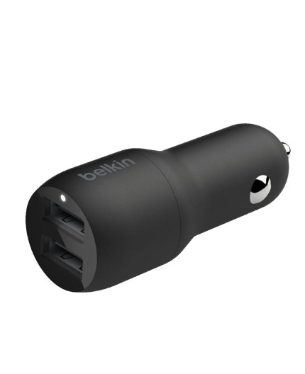 Belkin Chargeur voiture avec 2 ports USB-A (24 W) - Noir