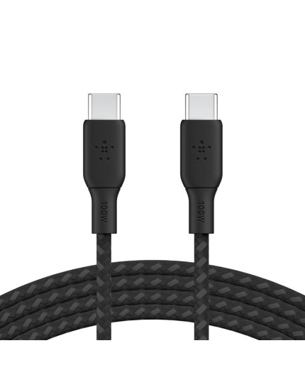 Belkin Câble Tressé Boost Charge USB-C vers USB-C 2 Mètres (100 W) - Noir