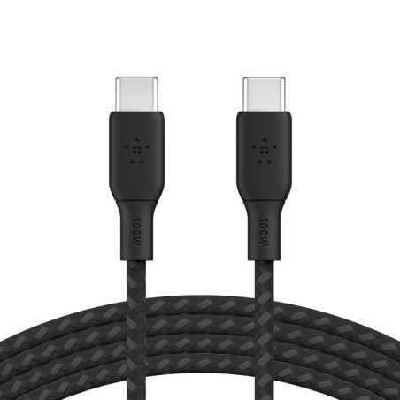 Belkin Câble Tressé Boost Charge USB-C vers USB-C 2 Mètres (100 W) - Noir