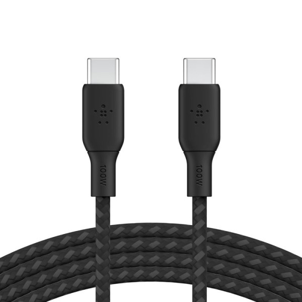 Belkin Câble Tressé Boost Charge USB-C vers USB-C 2 Mètres (100 W) - Noir