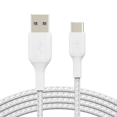 Belkin Câble Tressé Boost Charge USB-C 2 Mètres - Blanc