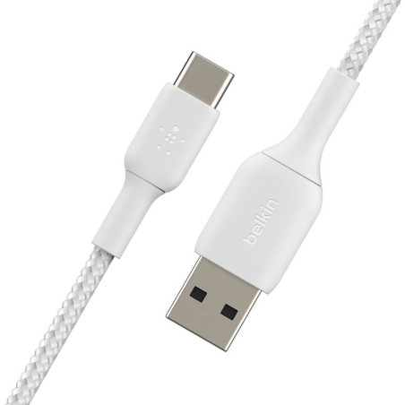 Belkin Câble Tressé Boost Charge USB-C 2 Mètres - Blanc