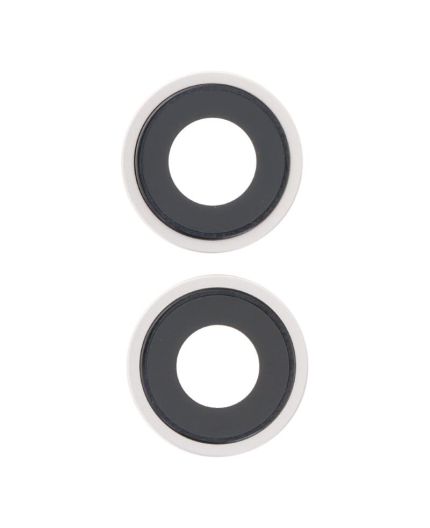 Lentille caméra arrière avec contour iPhone 14 et 14 Plus - Blanc