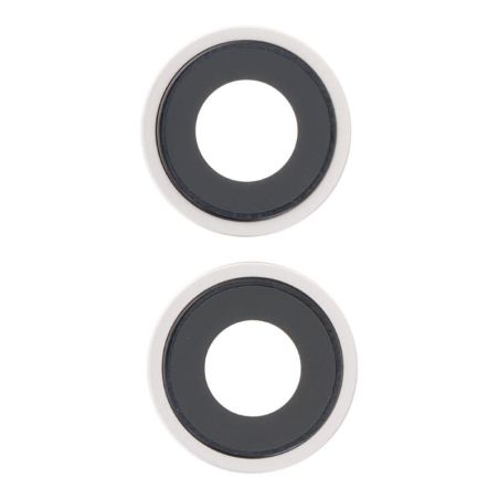 Lentille caméra arrière avec contour iPhone 14 et 14 Plus - Blanc
