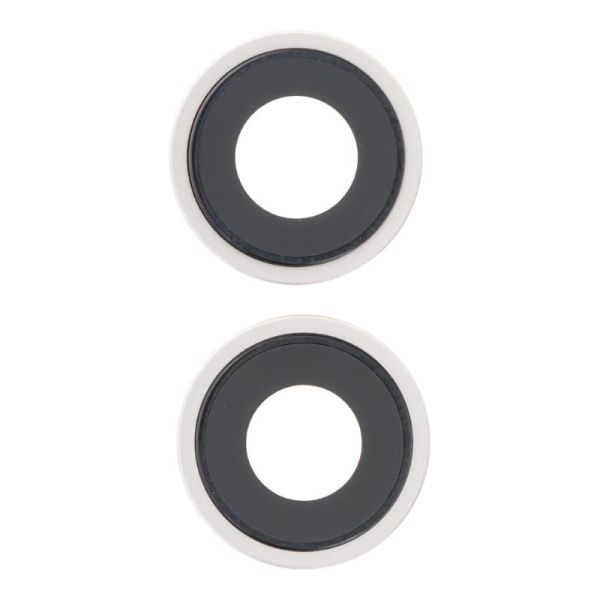 Lentille caméra arrière avec contour iPhone 14 et 14 Plus - Blanc