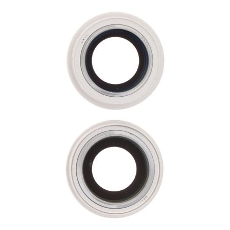 Lentille caméra arrière avec contour iPhone 14 et 14 Plus - Blanc