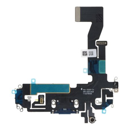 Nappe Connecteur de charge Lightning iPhone 12 et 12 Pro - Bleu