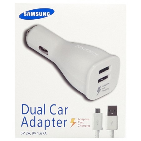 Chargeur Voiture Complet EP-LN920 Samsung Original Double  USB - Blanc