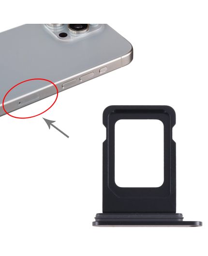 Tiroir Sim iPhone 15 Pro et 15 Pro Max - Noir