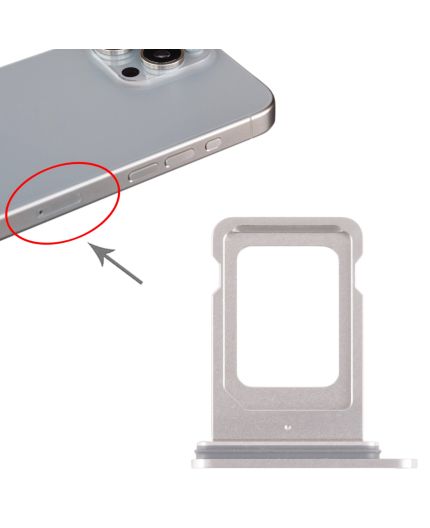 Tiroir Sim iPhone 15 Pro et 15 Pro Max - Blanc