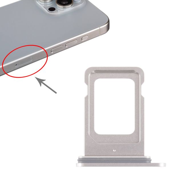 Tiroir Sim iPhone 15 Pro et 15 Pro Max - Blanc