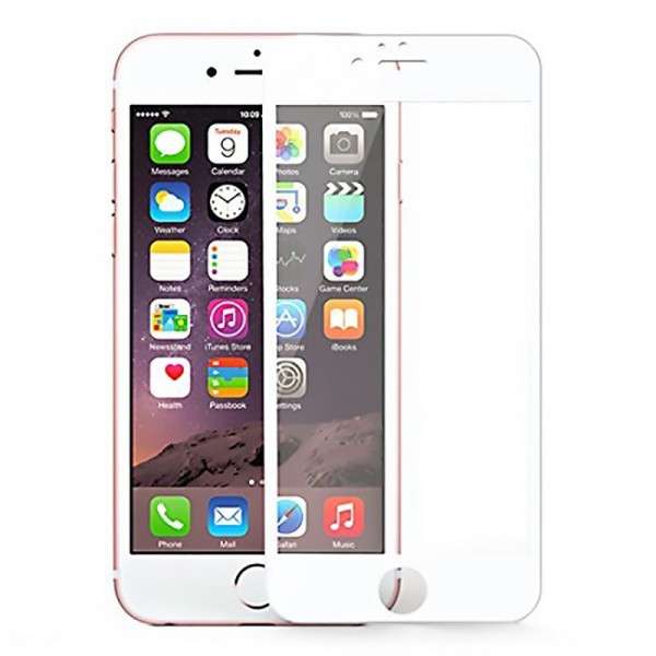 Film de Protection 3D en Verre Trempé pour iPhone 6/6S - Blanc