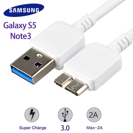 Câble ET-DQ10YOWE de Chargement Samsung Galaxy S5 et Note 3 Origine - Blanc (1 M)