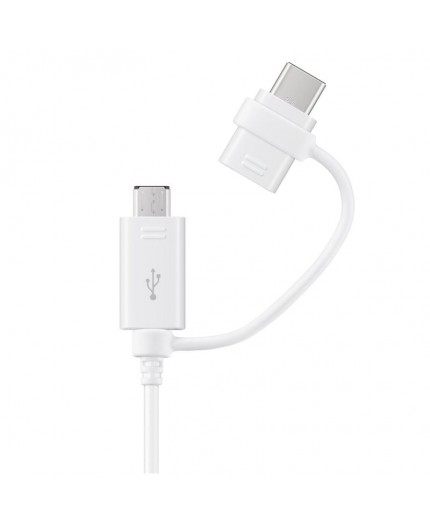 Câble 2 en 1 Micro USB/Type C Original de Chargement Rapide EP-DG930DWE Samsung - Blanc