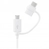 Câble 2 en 1 Micro USB/Type C Original de Chargement Rapide EP-DG930DWE Samsung - Blanc