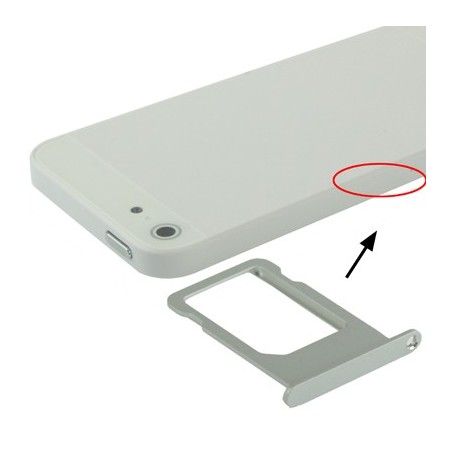 Tiroir Sim iPhone 5 - Argent