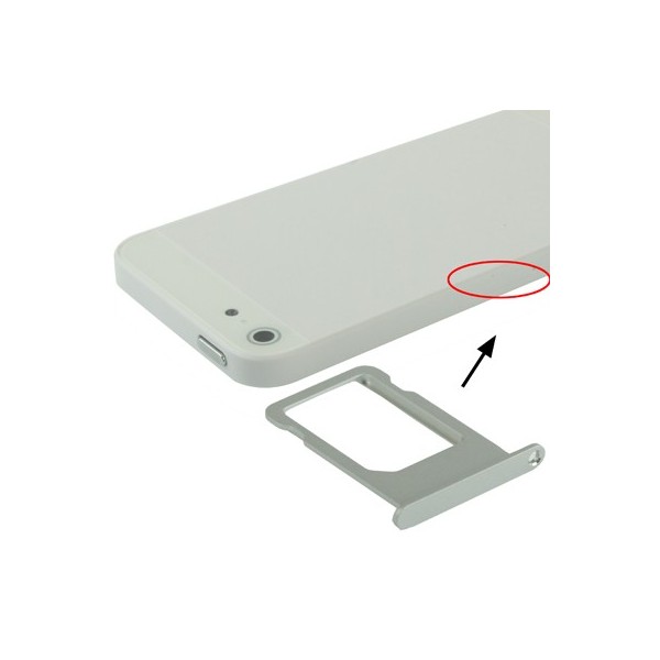 Tiroir Sim iPhone 5 - Argent