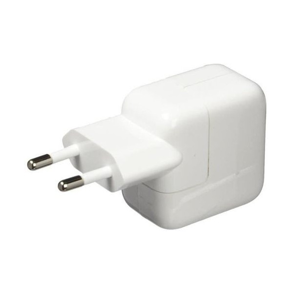 Bloc Chargeur Secteur USB pour iPhone et Ipad - 12W Blanc