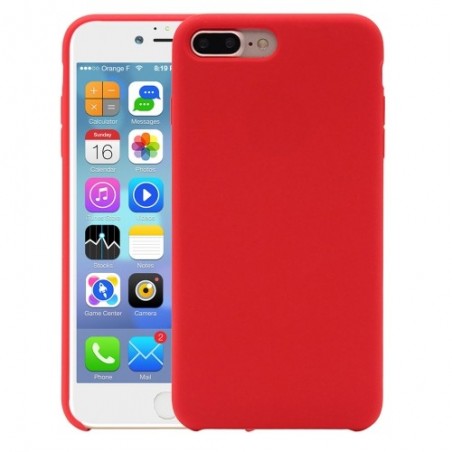 Coque Silicone Gomme intérieur façon velours iPhone 7 Plus et 8 Plus - Rouge