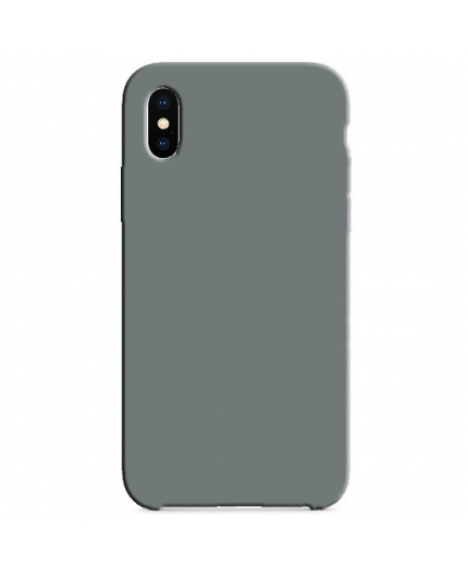 Coque Silicone Gomme intérieur façon velours iPhone X et XS - Gris