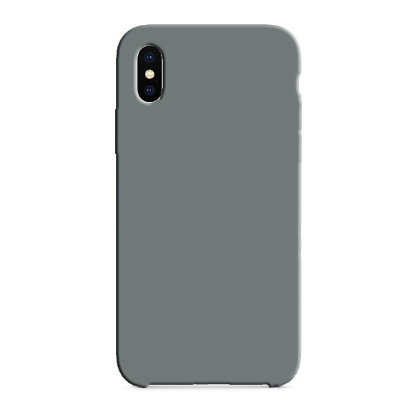 Coque Silicone Gomme intérieur façon velours iPhone X et XS - Gris