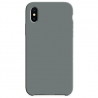 Coque Silicone Gomme intérieur façon velours iPhone X et XS - Gris