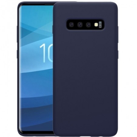 Coque Silicone Gomme Intérieur Façon Velours Samsung Galaxy S10 Plus (G975F) - Bleu Nuit