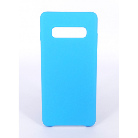 Coque Silicone Gomme Intérieur Façon Velours Samsung Galaxy S10 (G973F) - Bleu Ciel