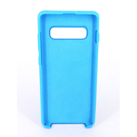 Coque Silicone Gomme Intérieur Façon Velours Samsung Galaxy S10 (G973F) - Bleu Ciel