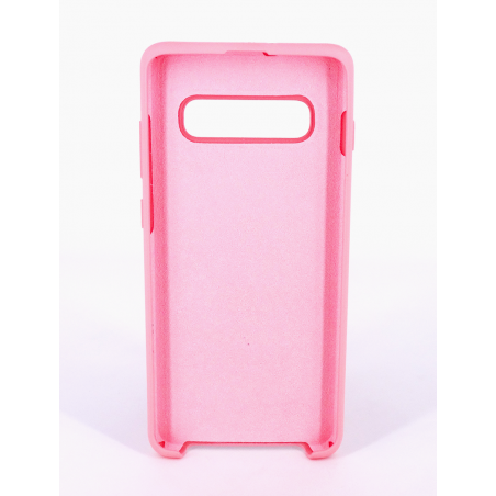 Coque Silicone Gomme Intérieur Façon Velours Samsung Galaxy S10 (G973F) - Rose Clair