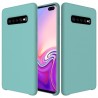 Coque Silicone Gomme Intérieur Façon Velours Samsung Galaxy S10 (G973F) - Bleu Méditerranée