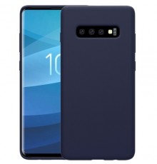 Coque Silicone Gomme Intérieur Façon Velours Samsung Galaxy S10e (G970F) -  Bleu Nuit