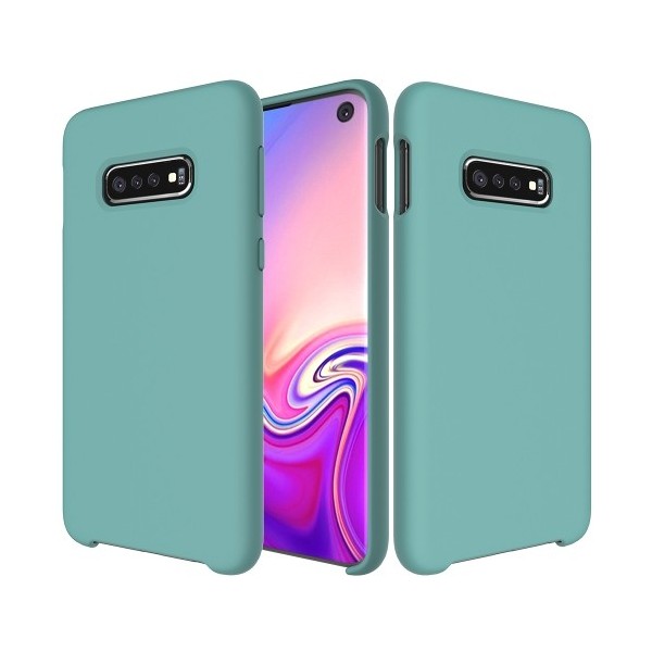Coque Silicone Gomme Intérieur Façon Velours Samsung Galaxy S10 Lite (G970F) - Bleu Méditerranée