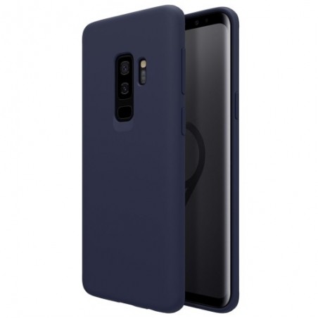 Coque Silicone Gomme Intérieur Façon Velours Samsung Galaxy S9 Plus (G965F) - Bleu Nuit