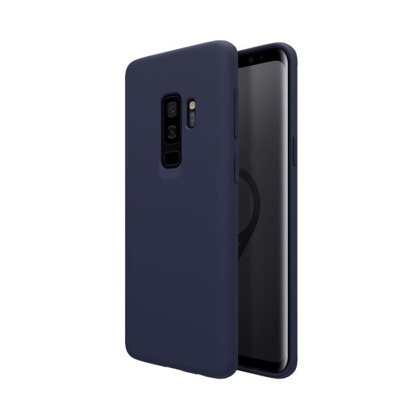 Coque Silicone Gomme Intérieur Façon Velours Samsung Galaxy S9 Plus (G965F) - Bleu Nuit