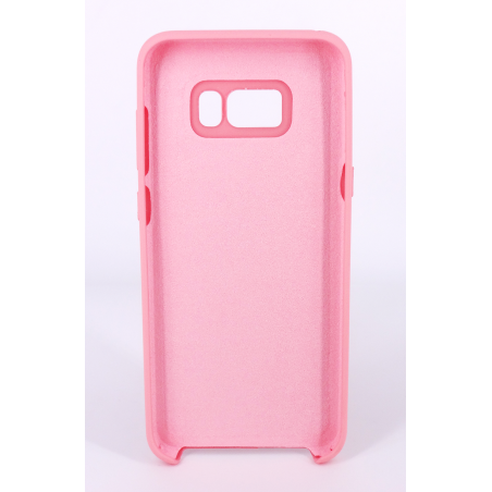 Coque Silicone Gomme Intérieur Façon Velours Samsung Galaxy S8 Plus (G955F) - Rose Clair