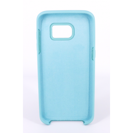 Coque Silicone Gomme Intérieur Façon Velours Samsung Galaxy S7 (G930F) - Bleu Méditerranée