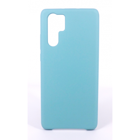 Coque Silicone Gomme Intérieur Façon Velours Huawei P30 Pro - Bleu Méditerranée