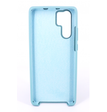 Coque Silicone Gomme Intérieur Façon Velours Huawei P30 Pro - Bleu Méditerranée