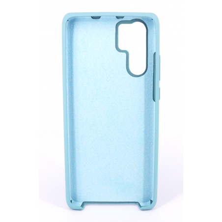 Coque Silicone Gomme Intérieur Façon Velours Huawei P30 Pro - Bleu Méditerranée