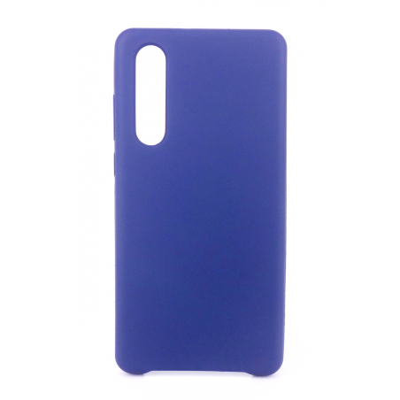 Coque Silicone Gomme Intérieur Façon Velours Huawei P30 - Bleu Nuit