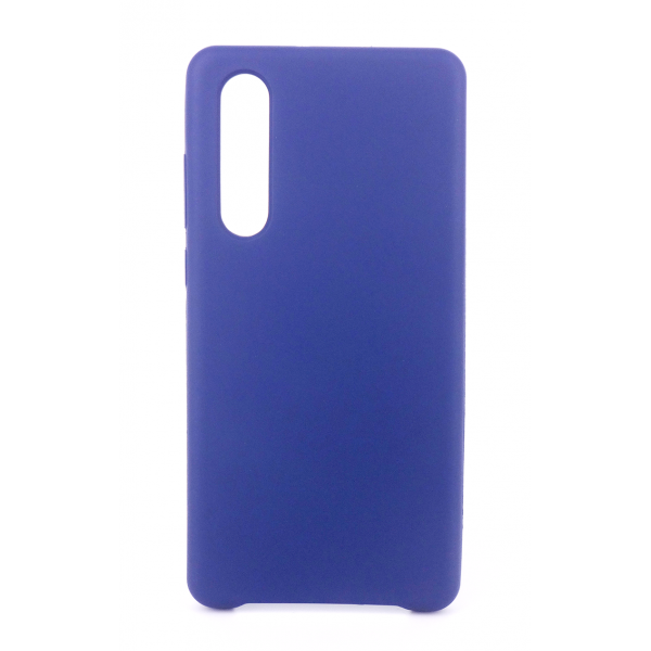 Coque Silicone Gomme Intérieur Façon Velours Huawei P30 - Bleu Nuit