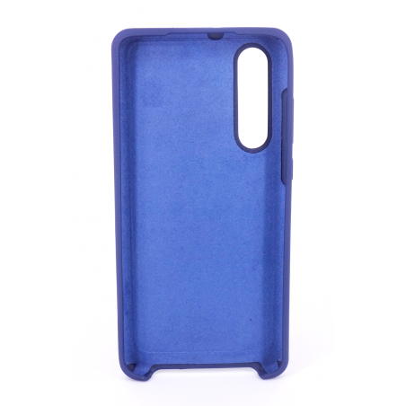 Coque Silicone Gomme Intérieur Façon Velours Huawei P30 - Bleu Nuit