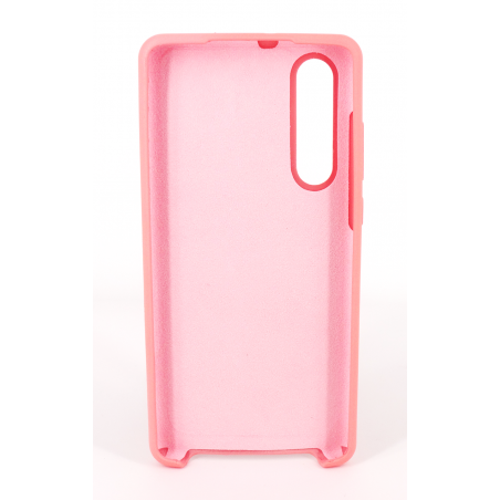 Coque Silicone Gomme Intérieur Façon Velours Huawei P30 - Rose Saumon